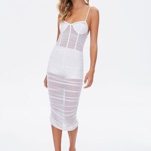 FOREVER21 strappy mesh midi dress